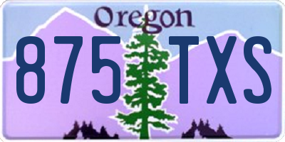 OR license plate 875TXS