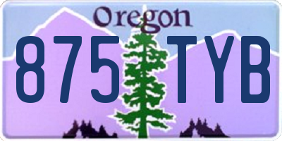 OR license plate 875TYB