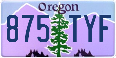 OR license plate 875TYF
