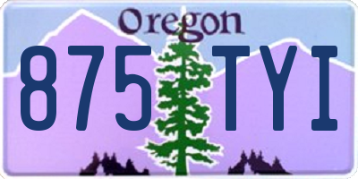 OR license plate 875TYI