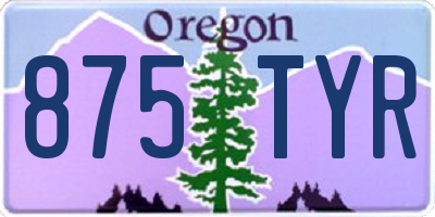 OR license plate 875TYR