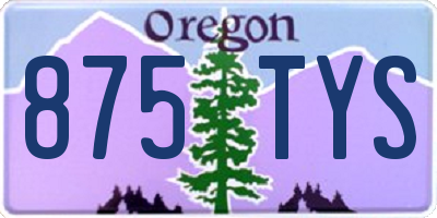 OR license plate 875TYS