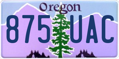 OR license plate 875UAC
