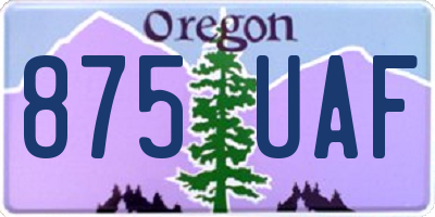 OR license plate 875UAF