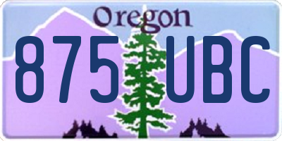 OR license plate 875UBC