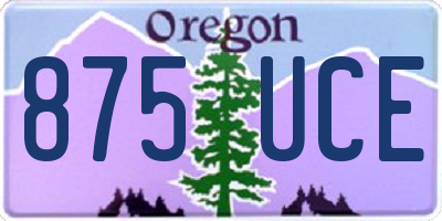OR license plate 875UCE