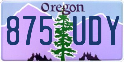 OR license plate 875UDY