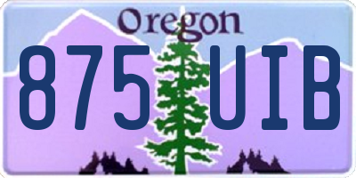 OR license plate 875UIB