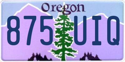OR license plate 875UIQ