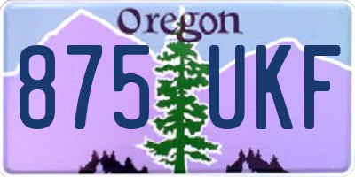 OR license plate 875UKF