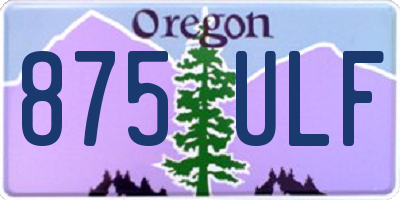 OR license plate 875ULF