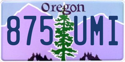 OR license plate 875UMI