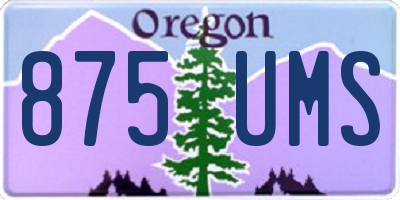 OR license plate 875UMS