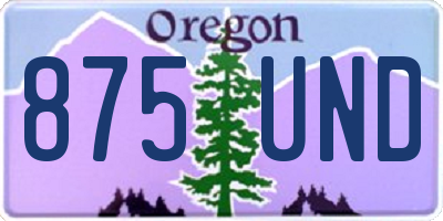 OR license plate 875UND