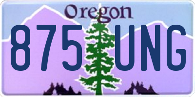 OR license plate 875UNG
