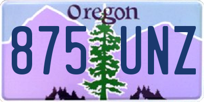 OR license plate 875UNZ