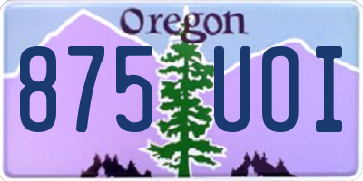 OR license plate 875UOI