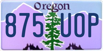 OR license plate 875UOP
