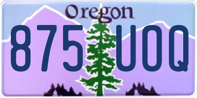 OR license plate 875UOQ