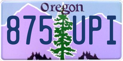OR license plate 875UPI