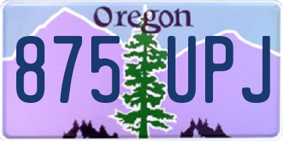 OR license plate 875UPJ
