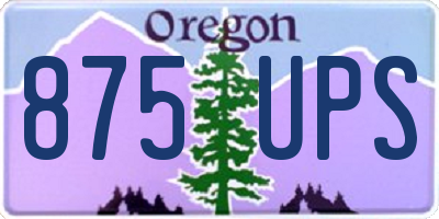 OR license plate 875UPS