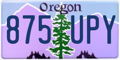 OR license plate 875UPY