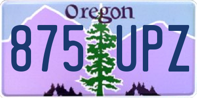 OR license plate 875UPZ