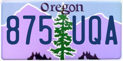 OR license plate 875UQA