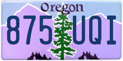OR license plate 875UQI