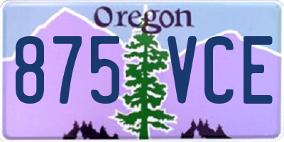 OR license plate 875VCE