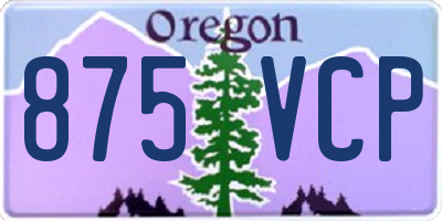 OR license plate 875VCP