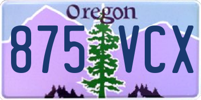OR license plate 875VCX
