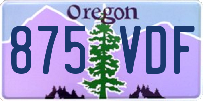 OR license plate 875VDF