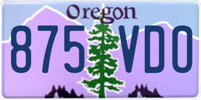 OR license plate 875VDO