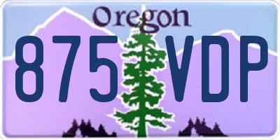 OR license plate 875VDP