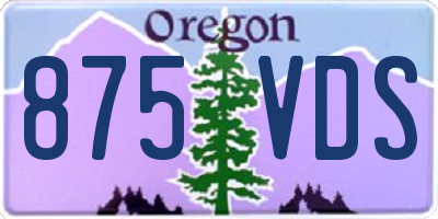 OR license plate 875VDS