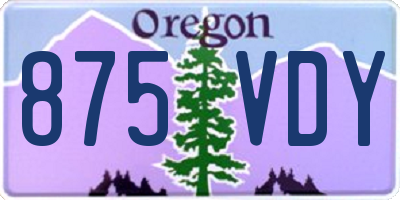 OR license plate 875VDY