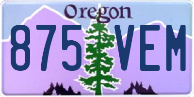 OR license plate 875VEM