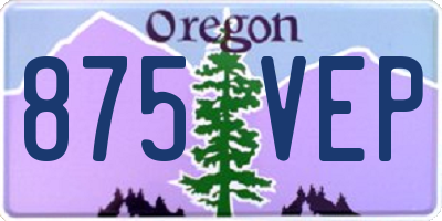 OR license plate 875VEP