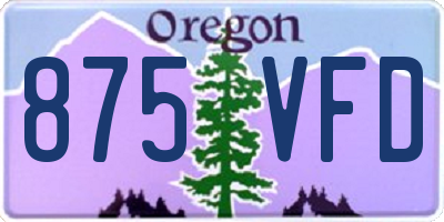 OR license plate 875VFD