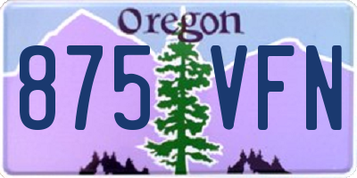 OR license plate 875VFN