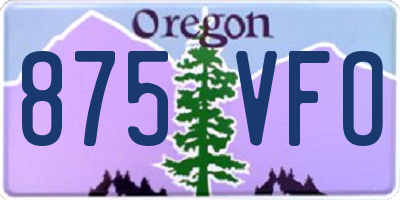 OR license plate 875VFO