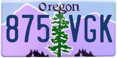 OR license plate 875VGK