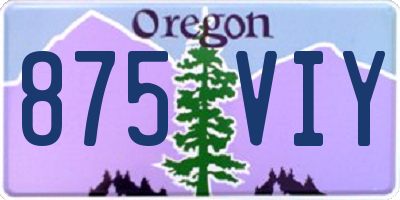 OR license plate 875VIY
