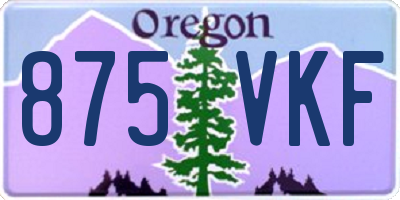 OR license plate 875VKF