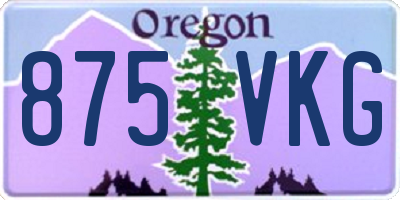 OR license plate 875VKG