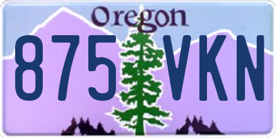 OR license plate 875VKN