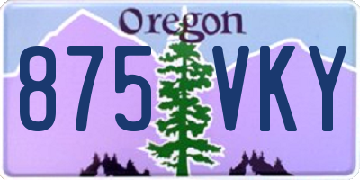 OR license plate 875VKY