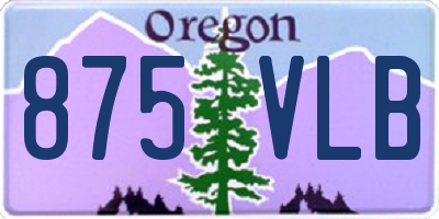 OR license plate 875VLB